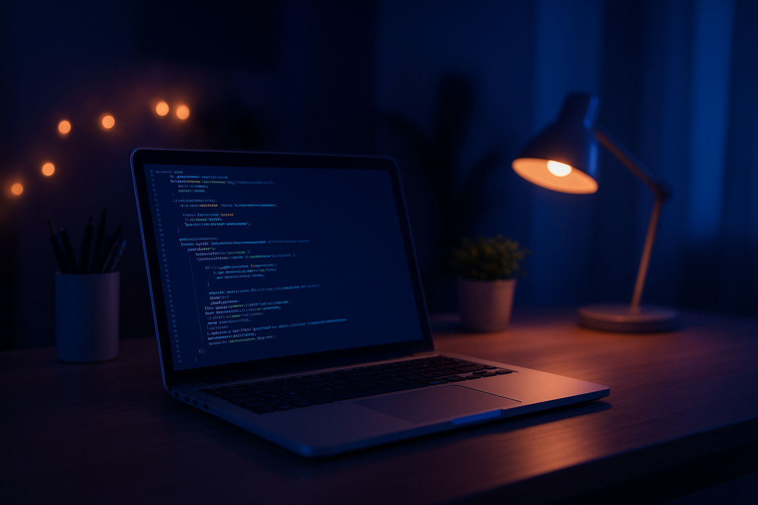 Computador mostrando código em uma tela